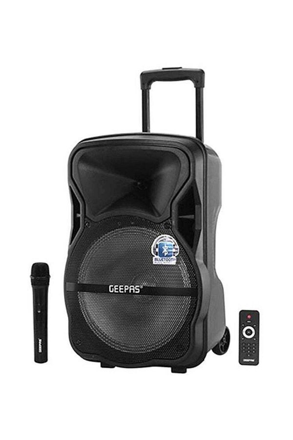 Geepas-Portable & Rechargeable Professional Speaker With LED Disco Light, Bluetooth, USB/SD/FM, Wireless Mi 1