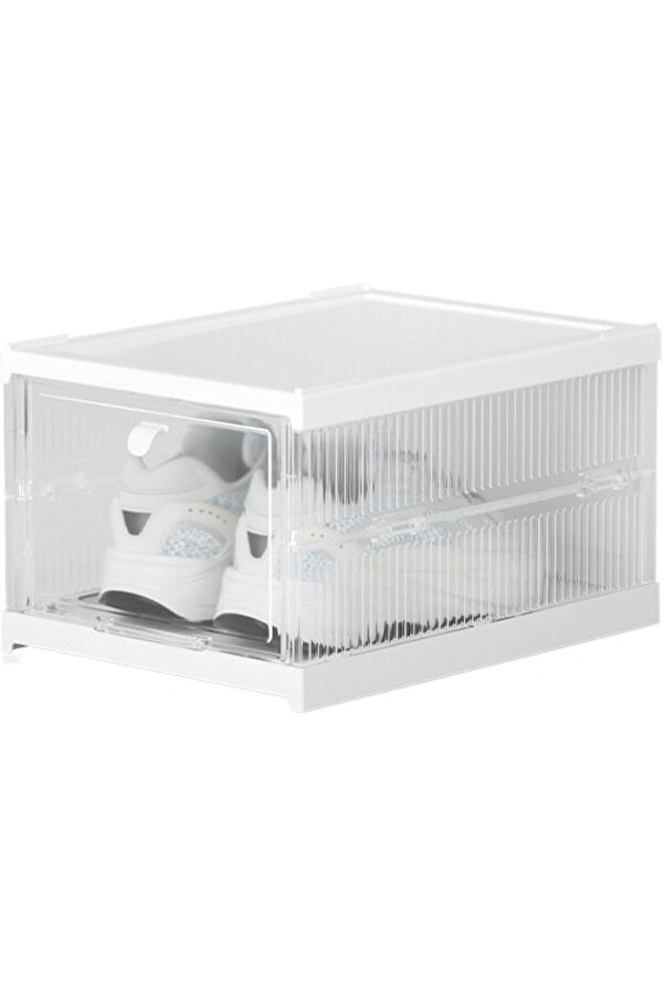 COOYA-Transparent 1-layer shoe box, with door, stackable, easy to install, suitable for wardrobe entrance 1