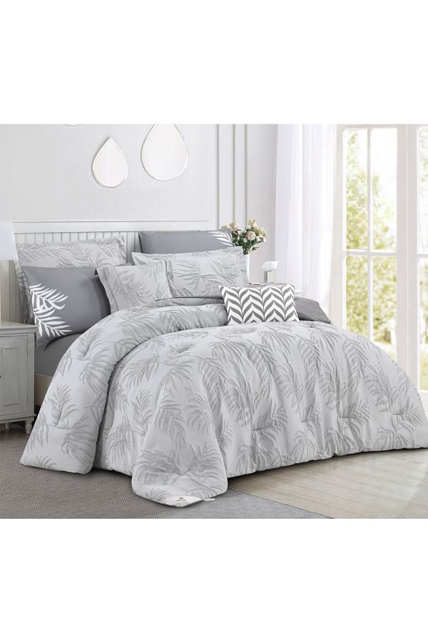Levore-Livori comforter set, made of durable and soft fabric, with a modern and distinctive pattern that satisfies all tastes, 8 pieces, king size 1