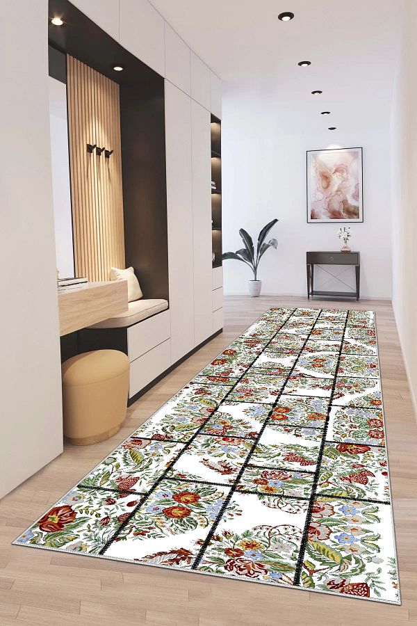 Hülya Home-3112 Model Cutting Mat - Digital Printed, Washable Non-Slip Based Doorway Carpet 1