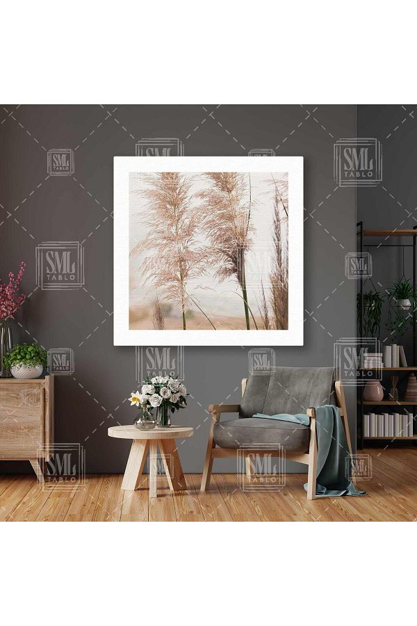 SML TABLO-Pampas Boho Style Scandinavian Style Canvas Fashion Square Canvas Print 1