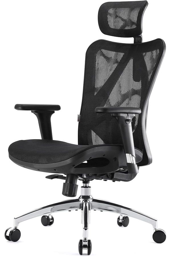 SIHOO-M57 Ergonomic Mesh Office Chair with Adjustable Headrest and Armrest, Black 1