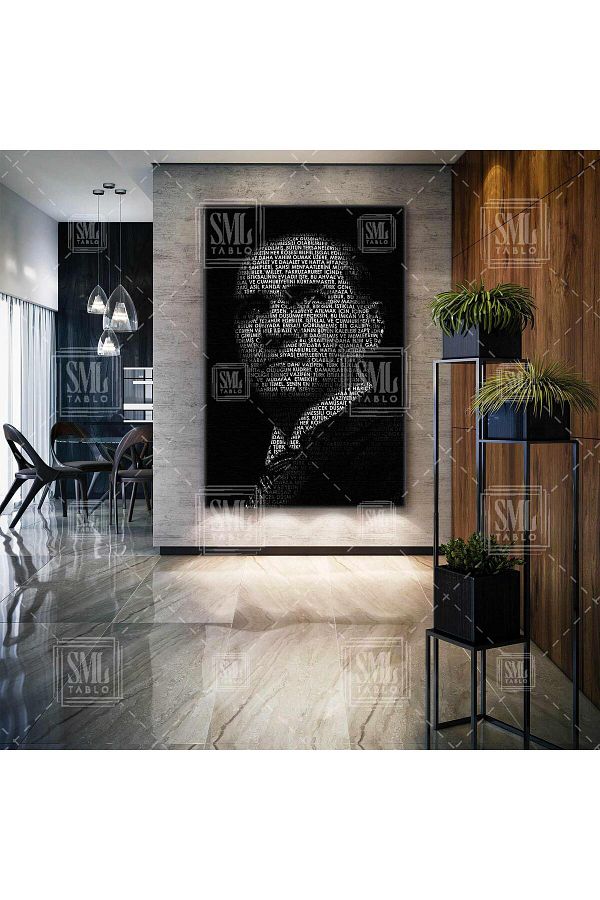 SML TABLO-Mustafa Kemal Atatürk's Address to Youth Vertical Canvas Painting 1