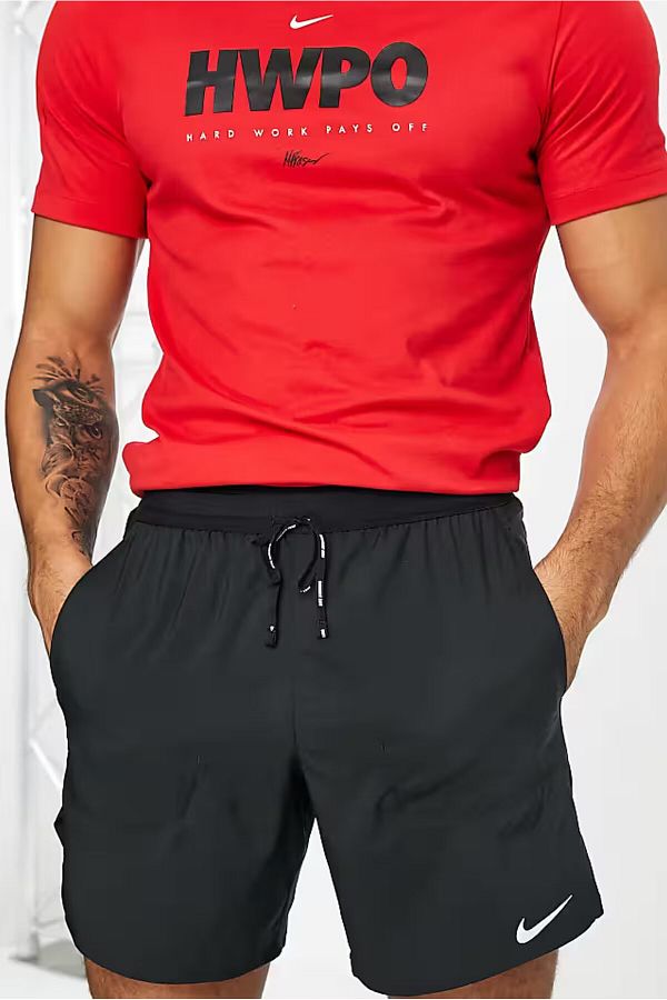 Nike-Dri-Fit Flex Stride 18cm Brief Running Black Men's Shorts 1