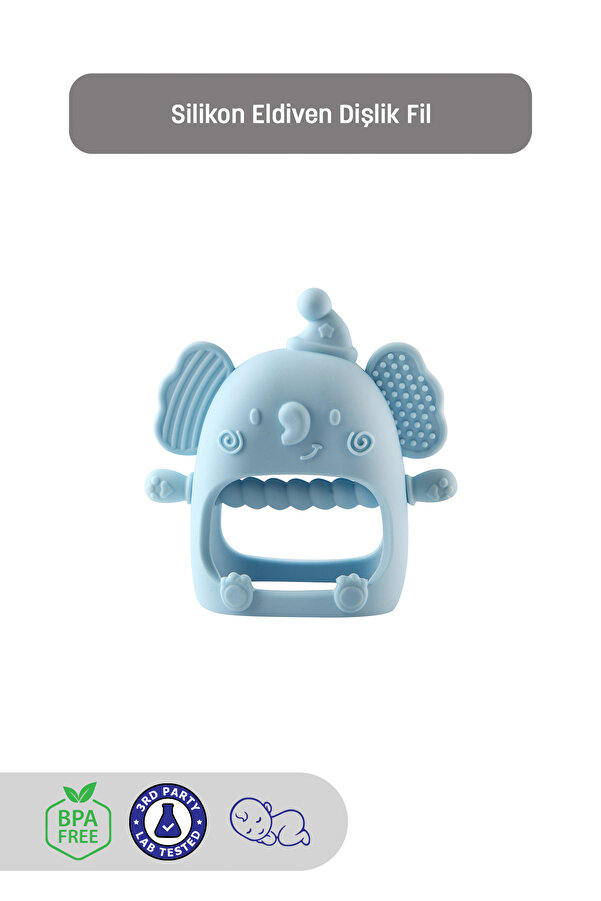 Kiki Silikon Bebek Diş Kaşıyıcı - Diş Kaşıma Eldiveni -silikon Eldiven Dişlik Fil