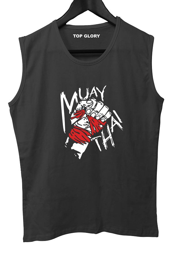 TOP GLORY-Muay Thai Printed Sleeveless Athlete T-Shirt Tank Top Athlete Fitness Athlete 1