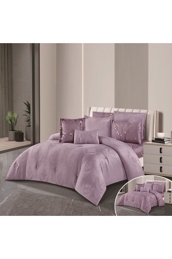 HOURS-Horse comforter set, made of durable and soft jacquard fabric, with a modern and distinctive pattern that satisfies all tastes, 8 pieces, king size 1