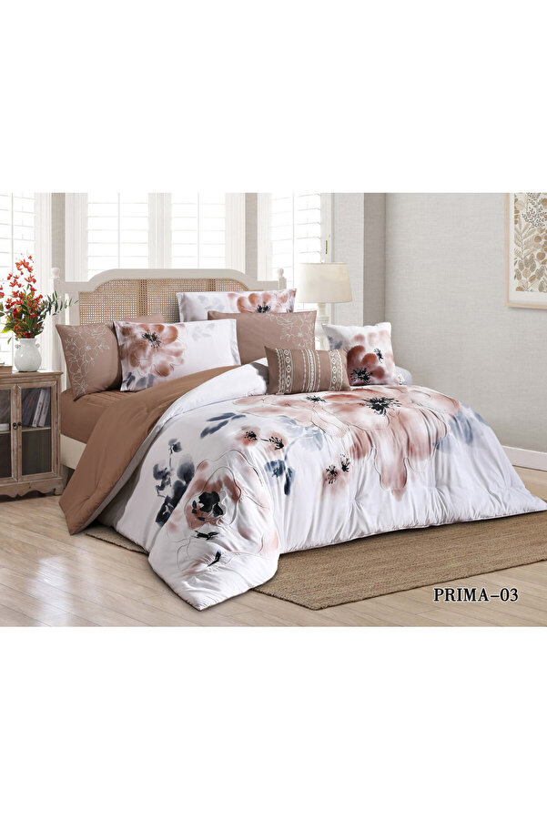 HOURS-Horse comforter set, made of soft silky fabric, double-sided, with an elegant pattern that satisfies all tastes, 8 pieces, king size 1