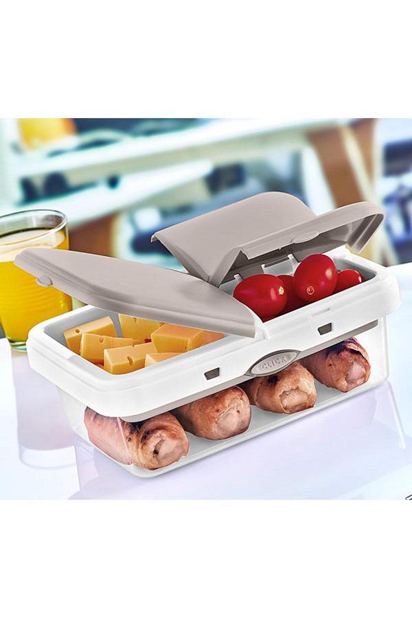 Okyanus Home-Mink-Transparent 4-Compartment Lunch Box with Click 1