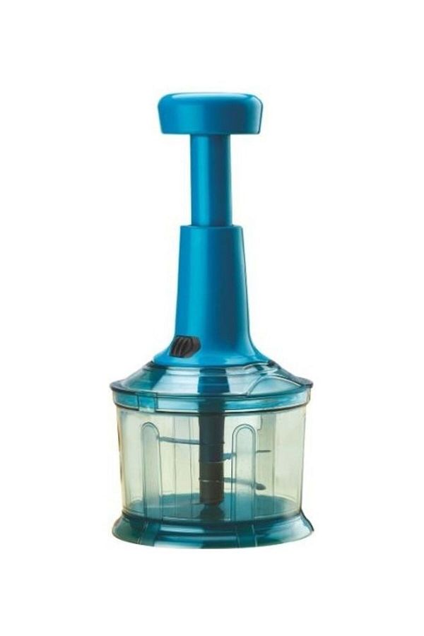ROYALFORD-Push Compact Chopper With 4 Blades 900 ML Blue 1