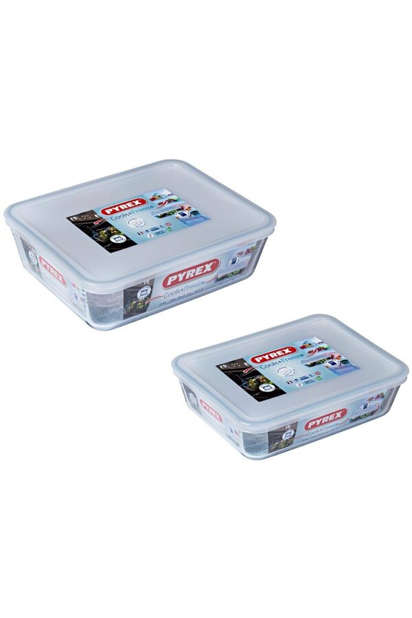 Pyrex-Set 2 caserole dreptunghiulare cu capac 1