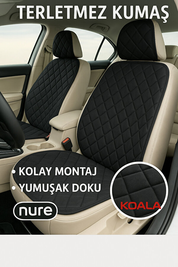 KoalaOtoTekstil Oto Koltuk Minder Seti Siyah - Koltuk Koruma Kılıfı (ÖN & ARKA TAM SET)