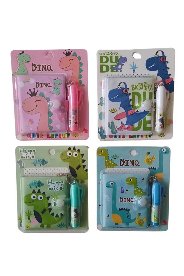 joyland-Podifik Mini Notebook with Dinosaur Figure and Pen - Set of 3 1