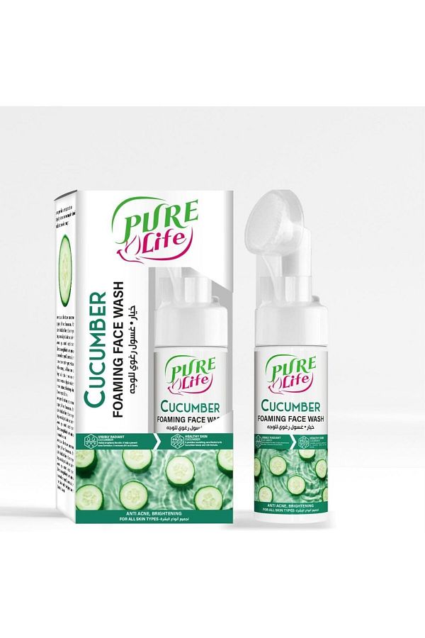 Enjoy-PURE LIFE Cucumber Foaming Face Wash with Brush – Hydrating, Refreshing & Deep Cleansing – 150ML 1