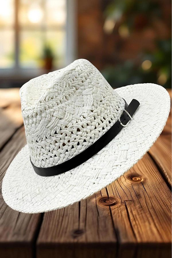 Trenderrs-Unisex Summer Organic Knitted Straw Fedora Hat 1