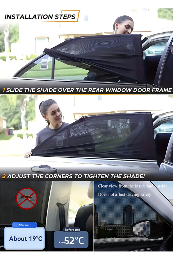 figiza Araba Arka Yan Cam Güneşlik Uv-güneş Önleyici Araba Bebek Emzirme Perdesi Araç Için Sineklik Perde
