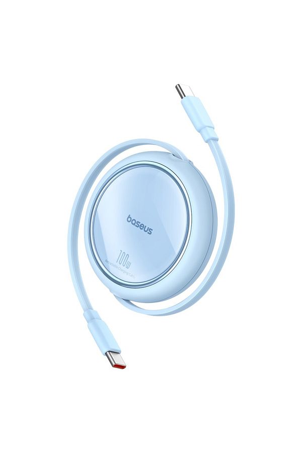 Baseus-Baseus 100W Free2 Draw Mini Both-Way Retractable Type C to Type C Fast Charging Data Cable 1M - Blue 1