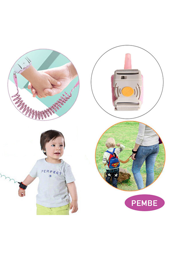 Evokids Manyetik Kilitli Güvenlik Bilekliği - (Çelik Uçlu) - Pembe