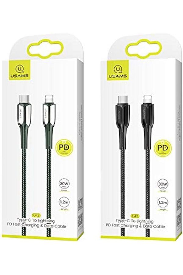 Usams-Fast Charging PD Cable and Data Transfer from USB-C to Lightning, Made of Zinc Alloy, 1.2m from USAM 1