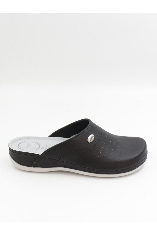 BENTO-52003 Black Anatomical Closed-Front Men's Sabo Slippers 1