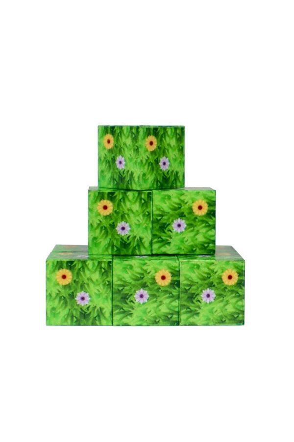 Mega Oyuncak-Megacraft Magnetic Blocks 9 Pieces Floral Pattern 1