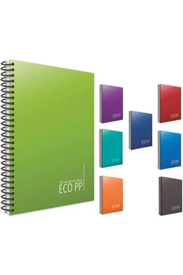 Gıpta-Eco Spiral Notebook A4 120 Sheets Checkered Pp Cover - Mixed Color 1