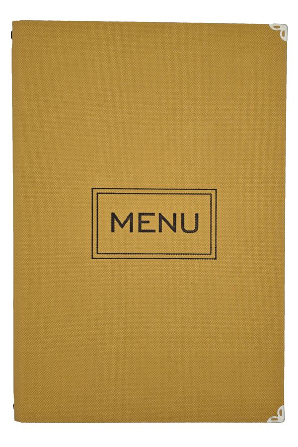 ankara menü-A4 Thermo Leather Menu Container, Embossed Printed (Elastic - Snap-On - Drawstring) 1