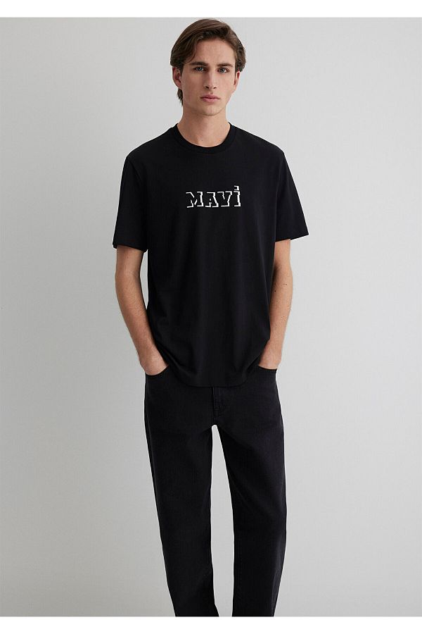 Mavi-Printed Black T-Shirt Loose Fit / Loose Relaxed Cut 0612686 -900 1