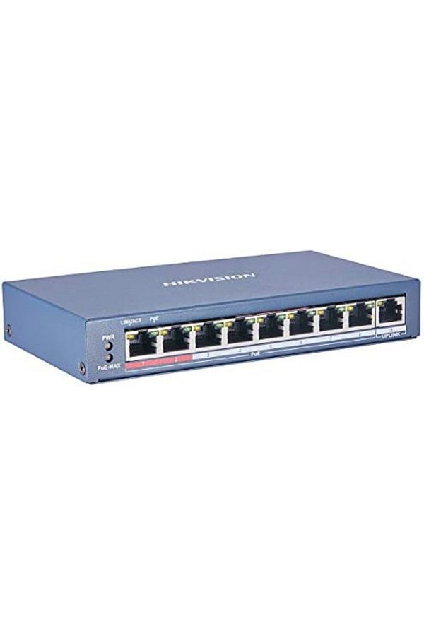 Hikvision-Hikvision 8-Port 10/100 Mbps Unmanaged Network Switch with 1 Uplink Port 1