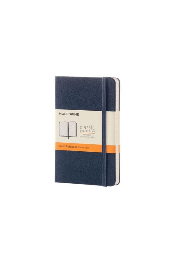 Moleskine-Caiet cu copertă rigidă de dimensiuni mari, cu dungi, albastru închis 1
