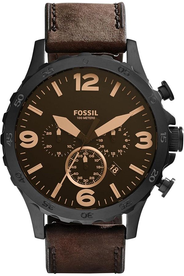 Fossil-Fossil Nate Men's Watch with Oversized Chronograph Watch Dial and Stainless Steel or Leather Band 1