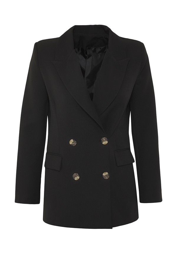 Trendyol Collection Black Oversize Lined Double-Breasted