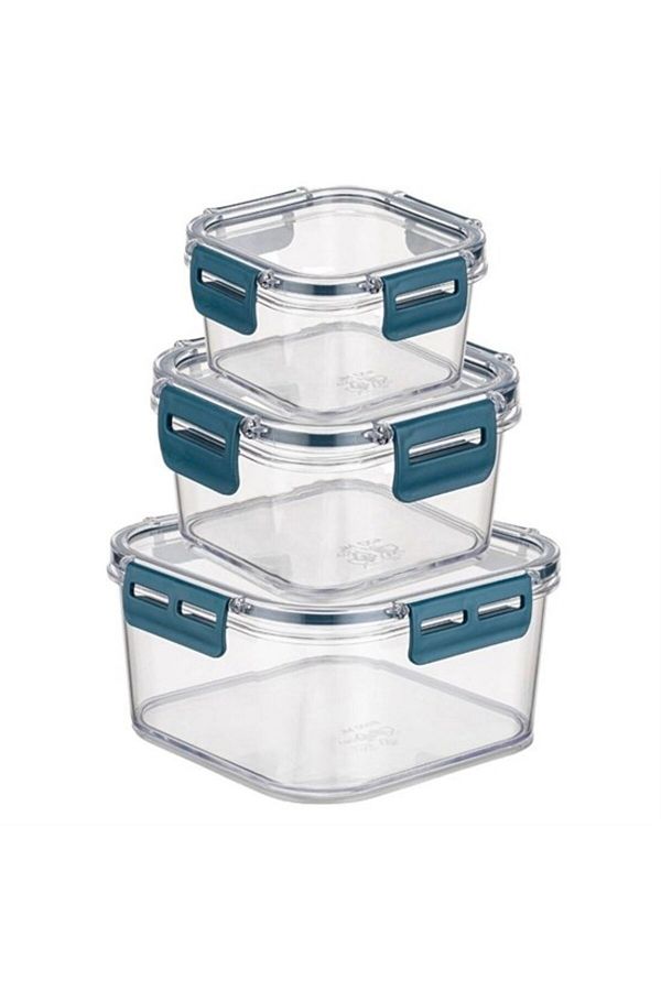 STOREMAX-Svticaret 3-Piece Practical Silicone Sealed Sturdy Stackable Storage Container with Leak-Proof Lid 1