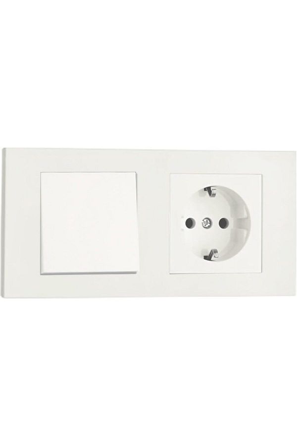 STOREMAX-Svticaret Grano White Set of 2 Switch and Grounded Socket Set Mhm 1053513 1