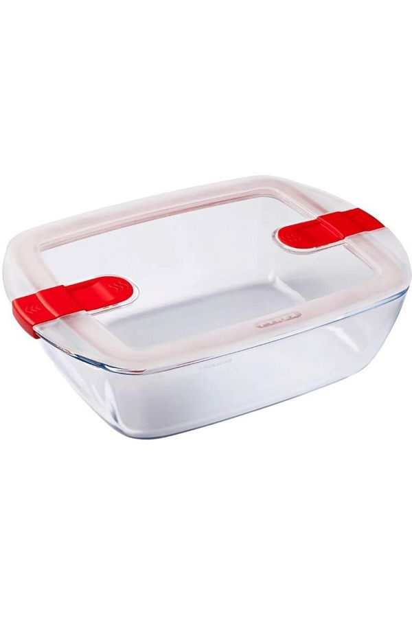 Pyrex-Rectangular casserole with lid 1