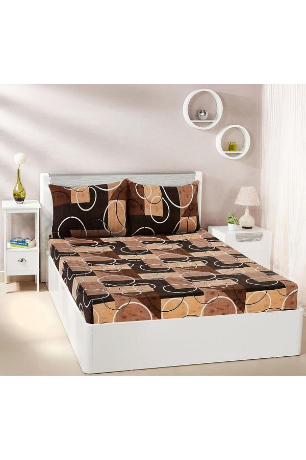 TSUMAB-Warm Brown & Beige Checkered Bedding Set 1