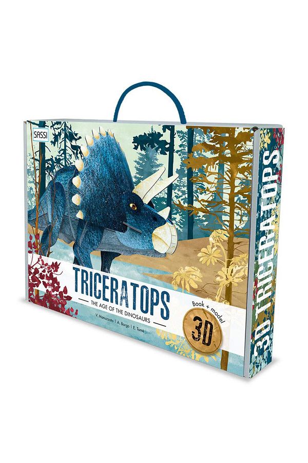 Sassi Junior-Sassi 3D Triceratops - Book and 3D Model 1