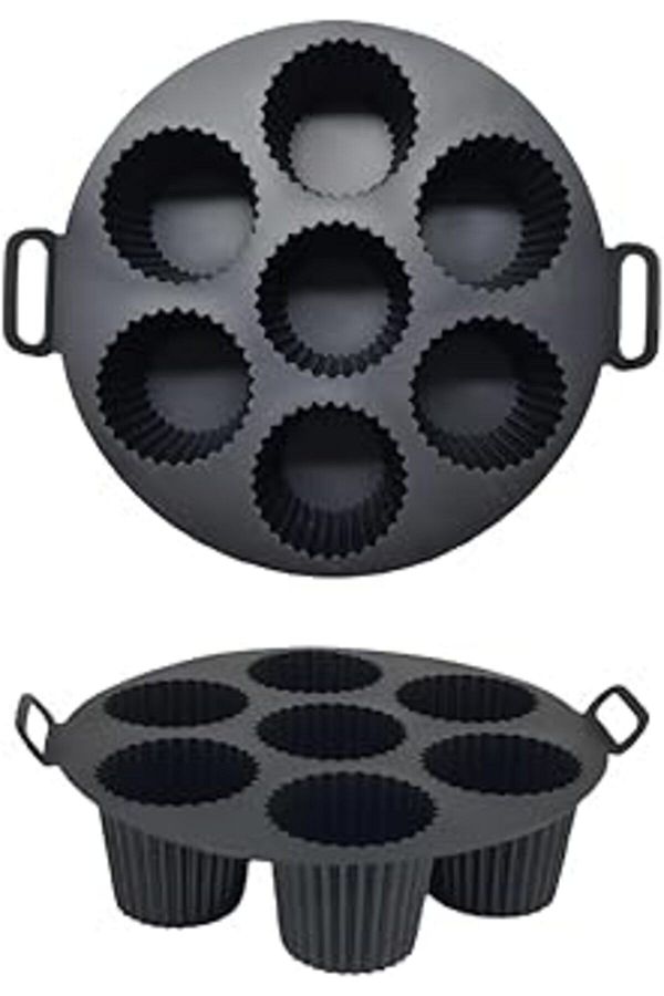 Hepta Collection-Güncelçarşı Airfryer Silicone Cake Baking Mold 7 Compartments, Silicone Cupcake Cake Baking Dish Air Fry 1