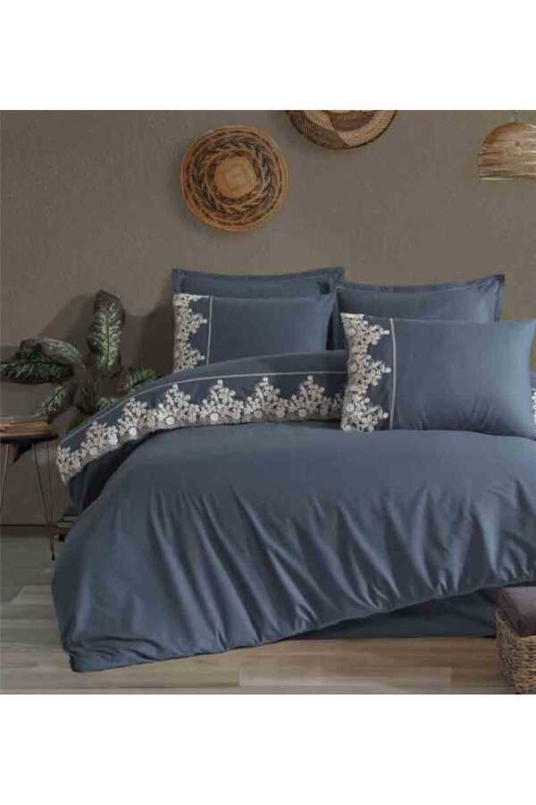 Clasy-Ranforce Double Personality Boutique Bedding Set Osela V4 Indigo Gray 1