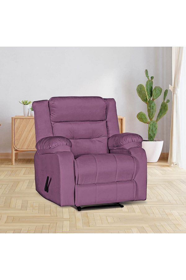 Lazy Vibes-MNZ3 | Velvet Rocking Recliner Chair - Light Purple 1