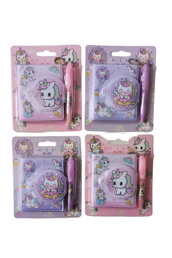 joyland-Mini Notebook with Pen Set of 3 - Unicorn Figured 1