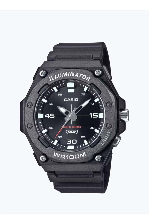 Casio-Quartz Analog Watch with Black Dial and Resin Strap MW-620H-1AVDF 1