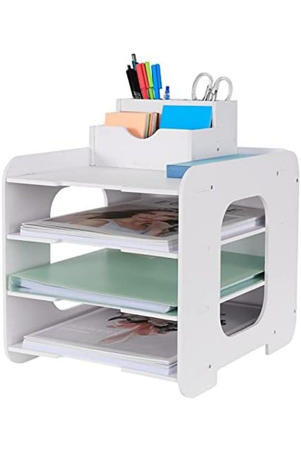 Generic-Letter Tray Paper Organizer, Desk Tidy File Document Holder, A4 Paper Filing Trays (4 Tier) 1