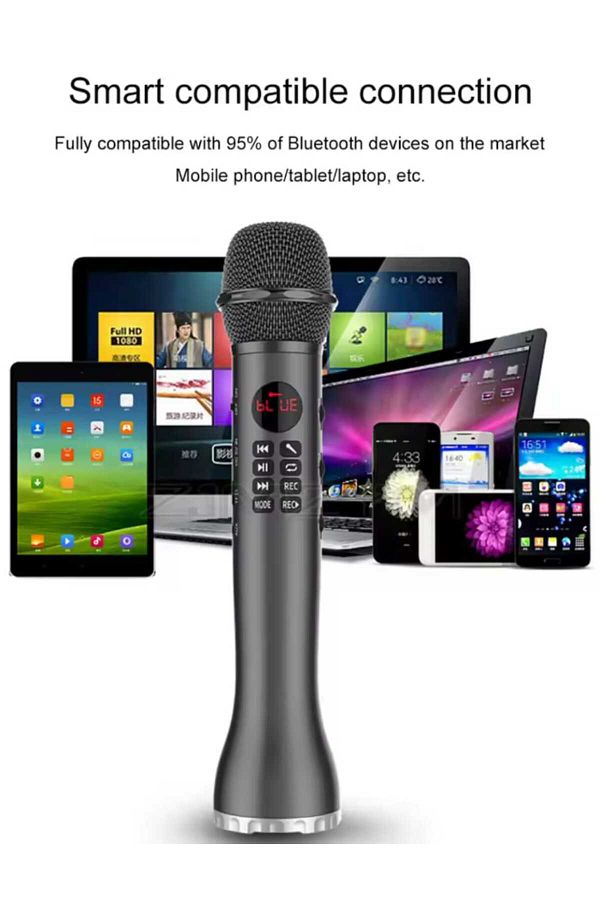 Generic-Karaoke Microphone and Speaker with Recording Function and Multifunction in Black 1