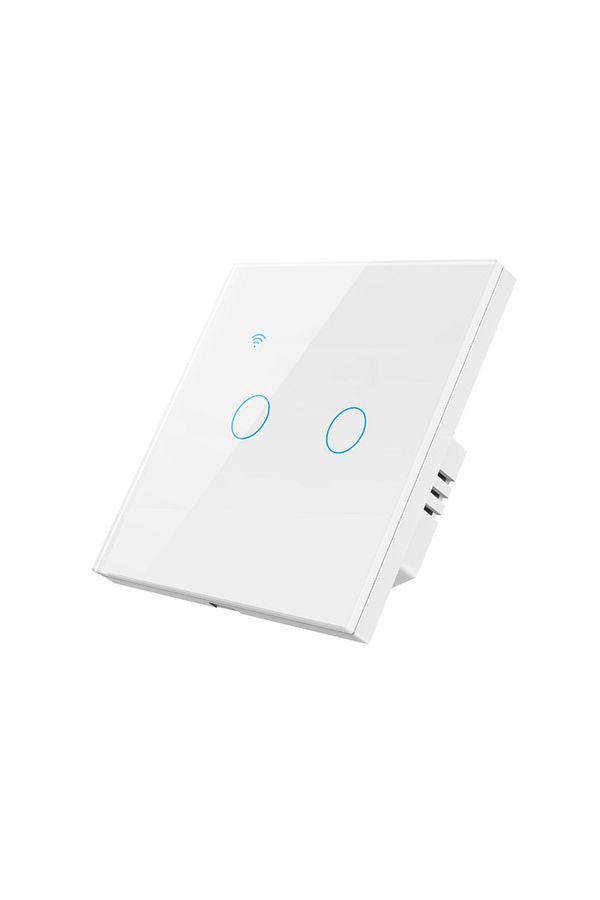OEM-Intrerupator Inteligent Cu Touch, Wifi, Control La Distanta,sticla Securizata,10a, 2 Canale, Alb 1