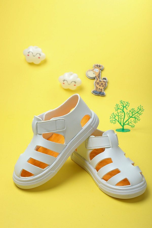 Moda Lime-Unisex Velcro Talpă flexibilă Ortopedică completă Durabilă Mucegai lată Sandale sport pentru copii Papuci 1