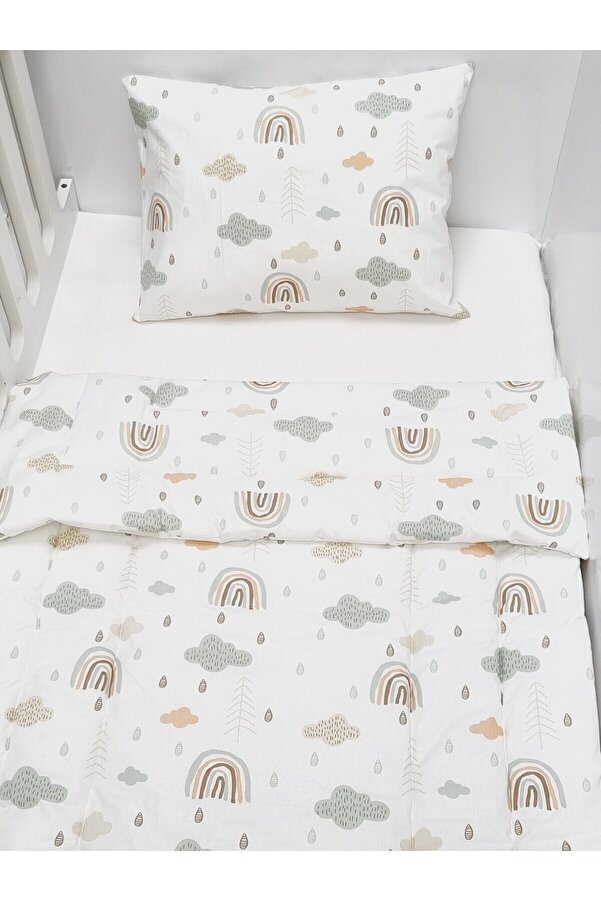 Yada Baby %100 Pamuklu Kumaştan Poplin Bebek & Yenidoğan & Çocuk Yorgan Yastık Takımı 70 X 120 Cm (3'LÜ SET)