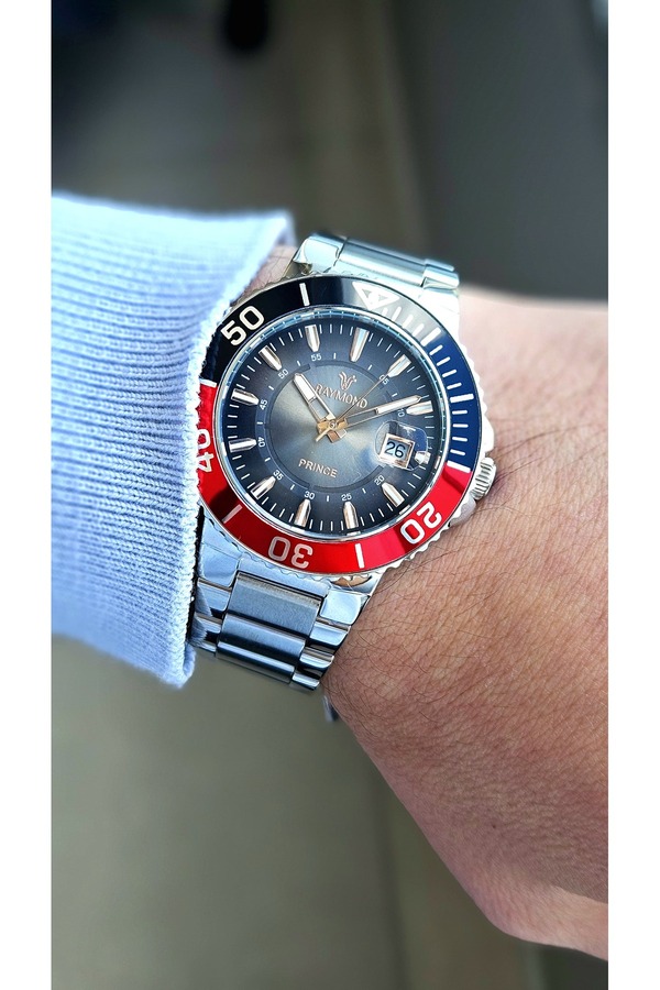 Raymond-Rym-61003 Men's Wristwatch - Steel Case and Cord - 2 Years Warranty 1