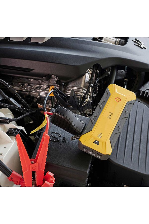 SHELL-Portable Car Jump Starter 12V/1200Ahm with Wireless Mobile Charging 16000mAh, 3 Mode Searching 1