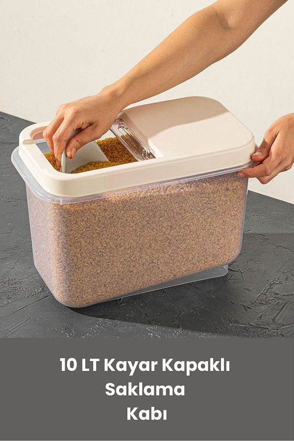 BAGER MARKET-Comfera 10 Liter Food Storage Container with Sliding Lid |   Food, Detergent and Food Storage Solution 1